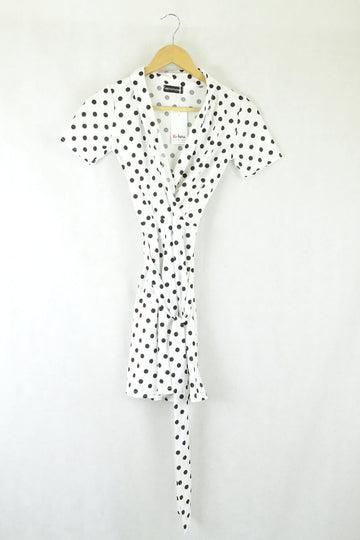 Pretty Little Thing Black And White Polka Dot Dress 6