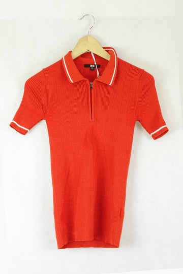 Uniqlo Orange Top XS