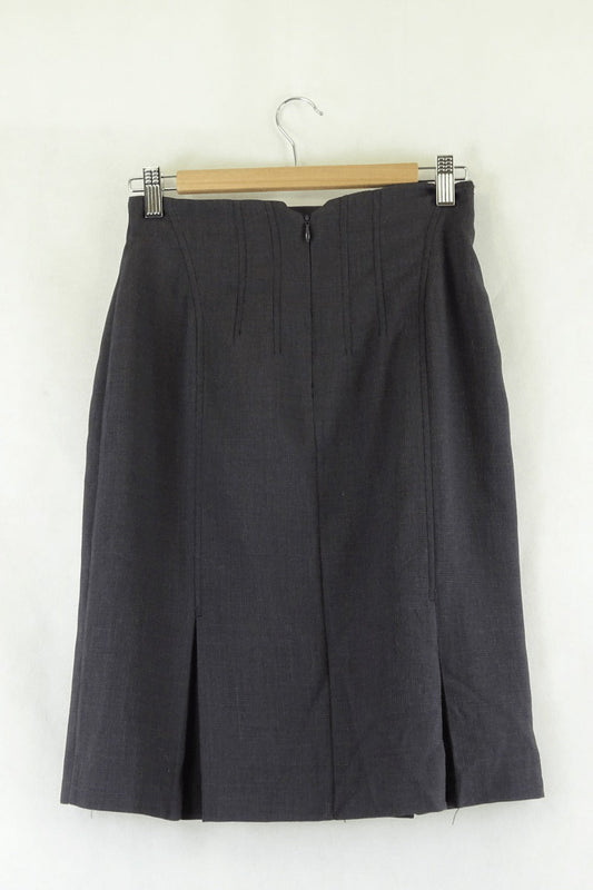 Jigsaw Grey Box Pleat Skirt 6