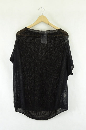 Morrison Black Short Sleeve Knit Top 1 (AU8)