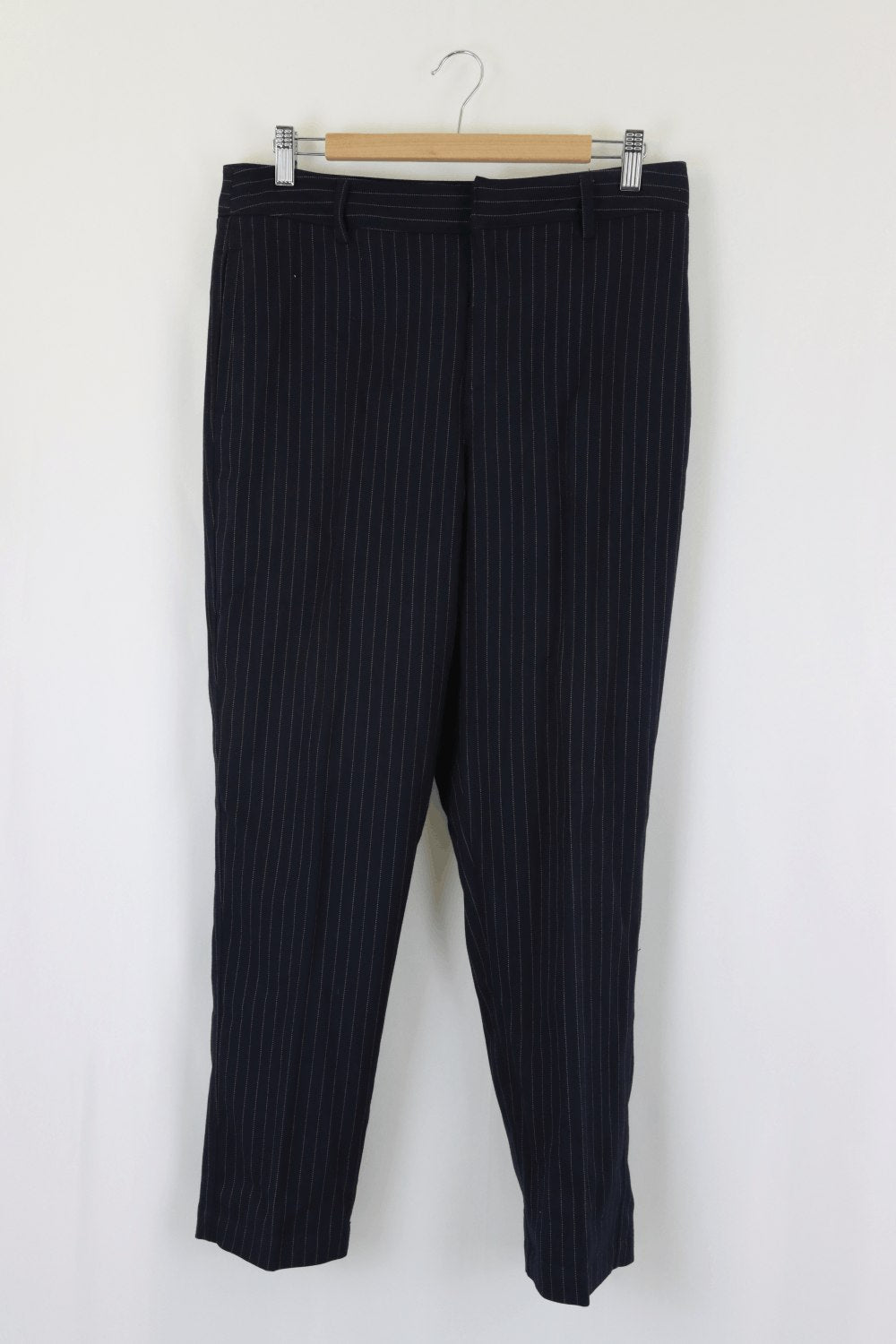 Mango Navy Pin Stripe Pants 8