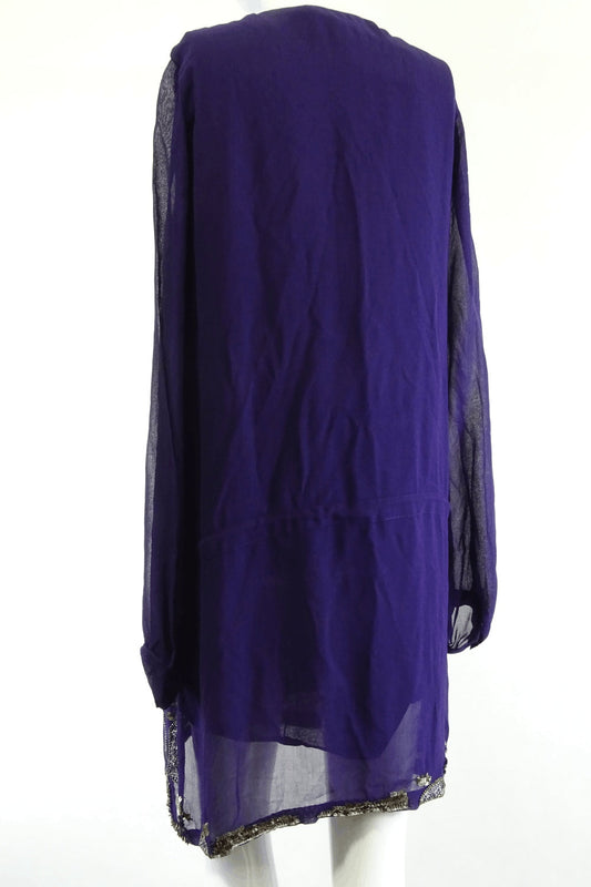 Antik Batik Purple Dress With Sequin Pattern L