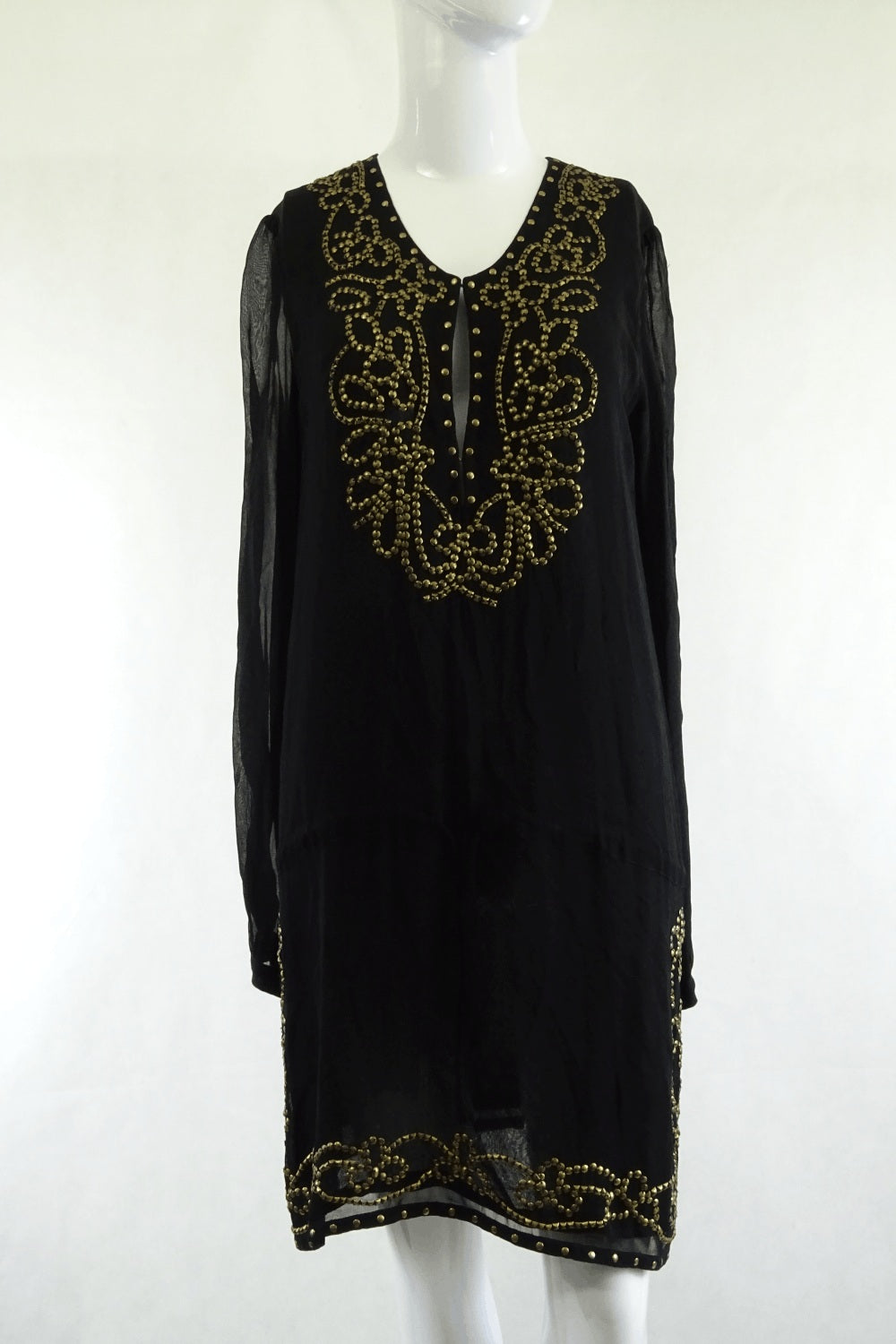 Antik Batik Black Dress With Sequin Pattern M