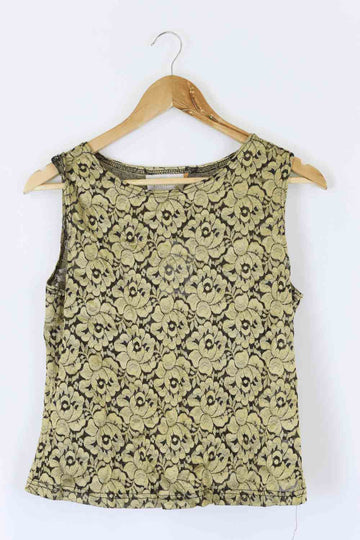 Rockmans Black And Gold Top S