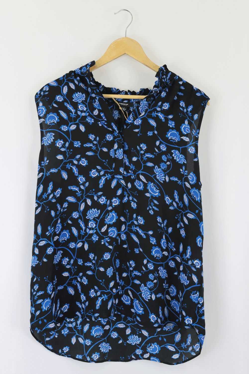 Premise Studio Blue Floral Top L