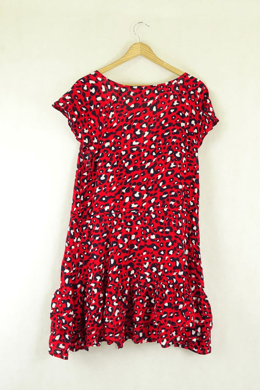 Red Animal Print Dress S