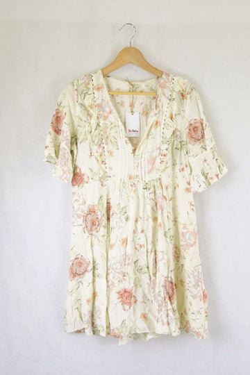 Jaase Cream Floral Dress S