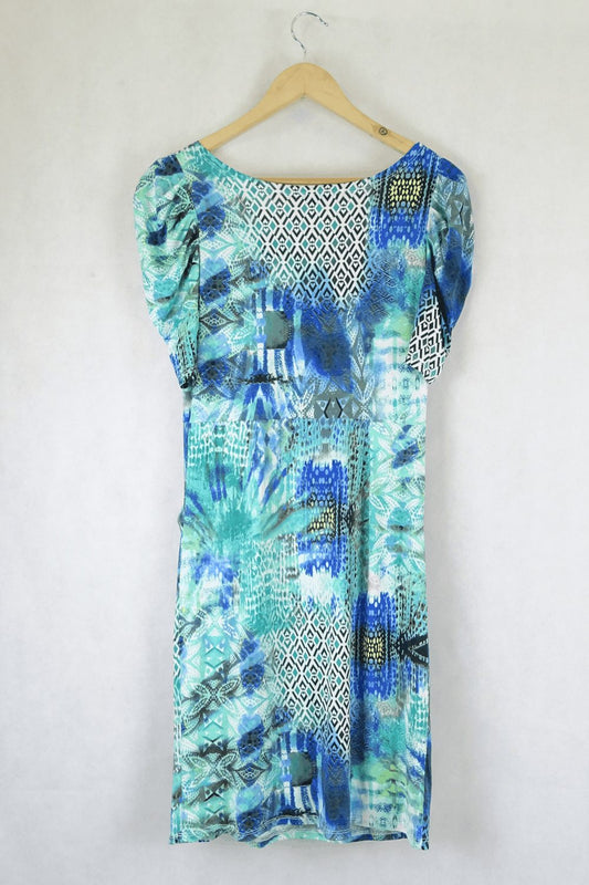 Non E Vero Blue Multi Coloured Dress S