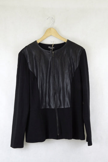 Threadz Black Faux Leather Jacket M