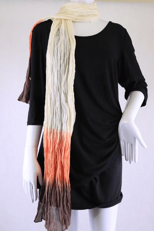 Just Jeans Ombre Scarf Brown, Orange And White