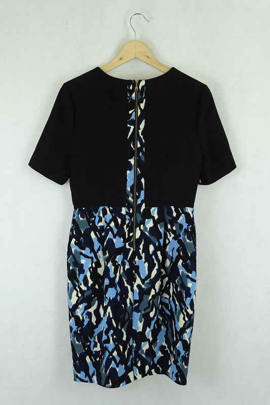 Whistles Blue Pattern Dress 10