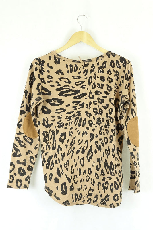 Ava Animal Print Jumper Black And Brown 10