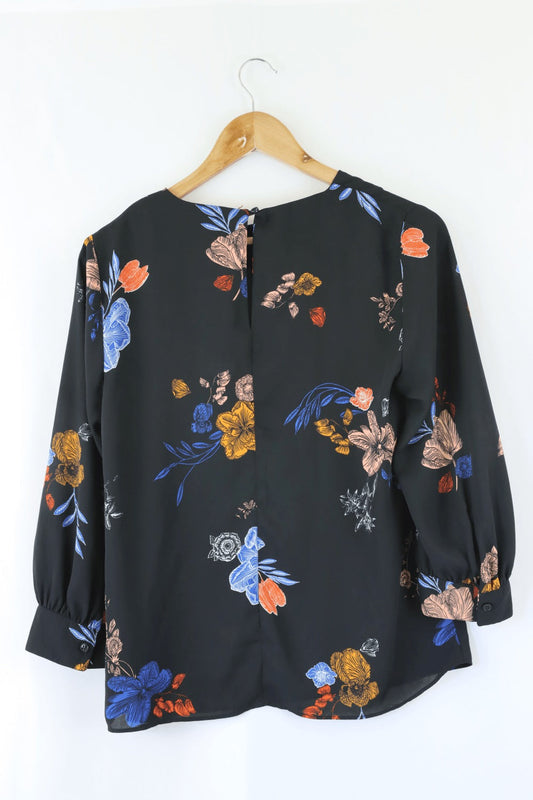 Warehouse Floral Black Blouse 10