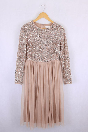 Maya Deluxe Gold Sequin Dress 12