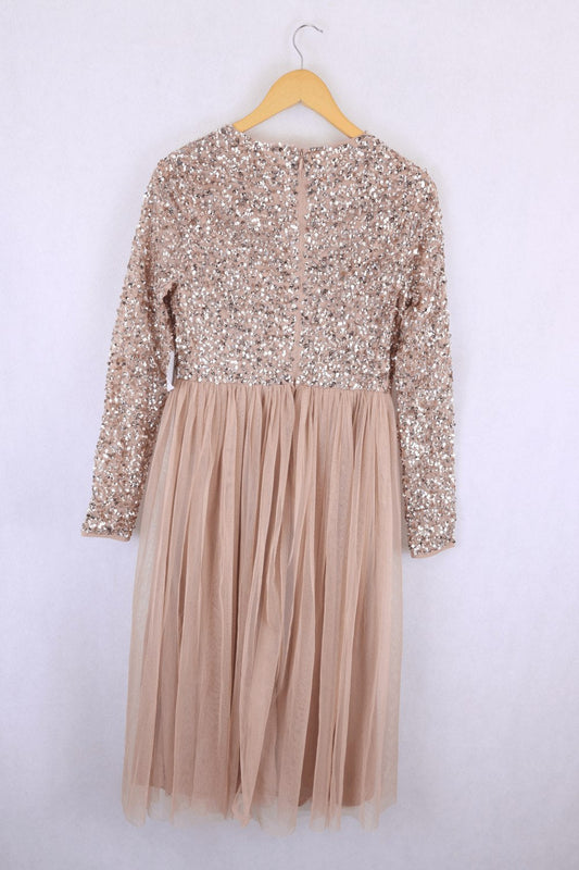 Maya Deluxe Gold Sequin Dress 12