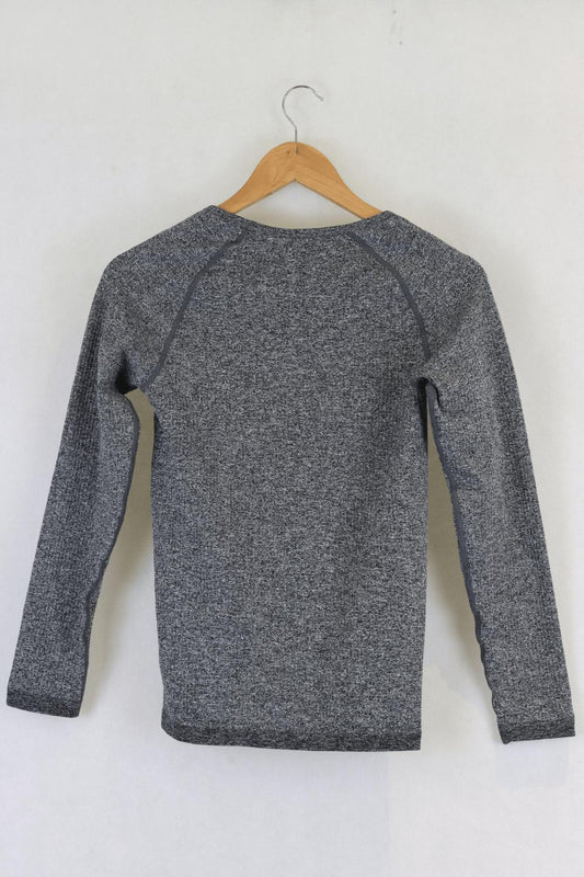 Aimn Grey Long Sleeve Top L