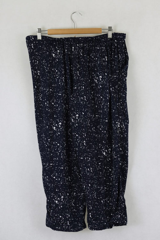 House Of Three Navy Pants With White Pattern Pants XL