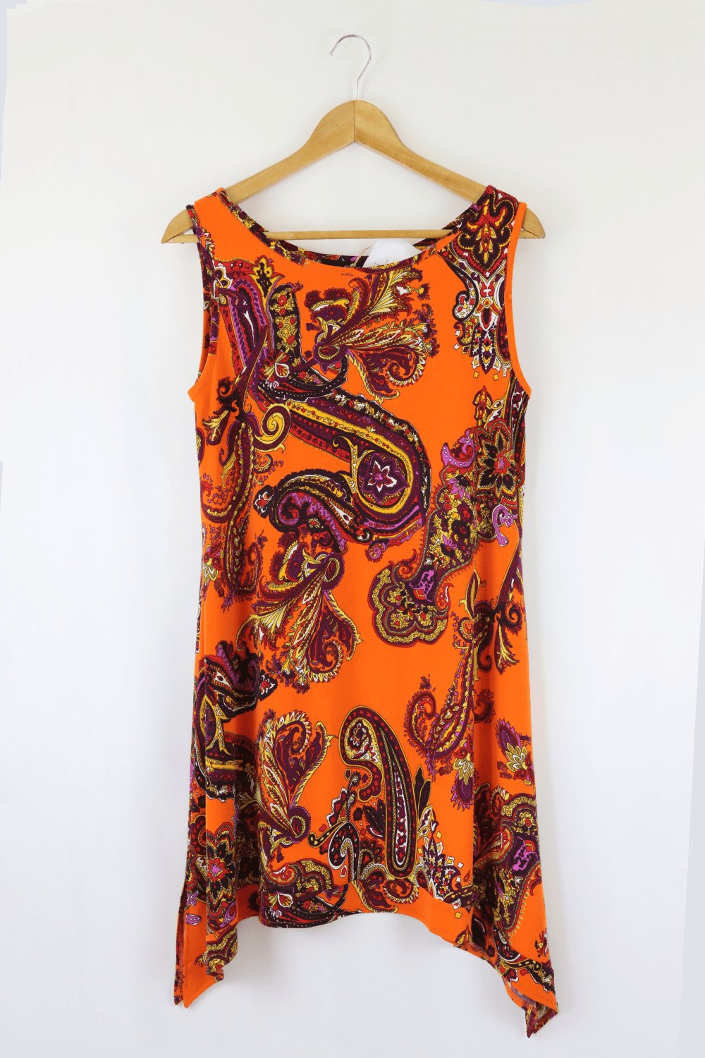 Alicia Hollen Orange Paisley Dress L