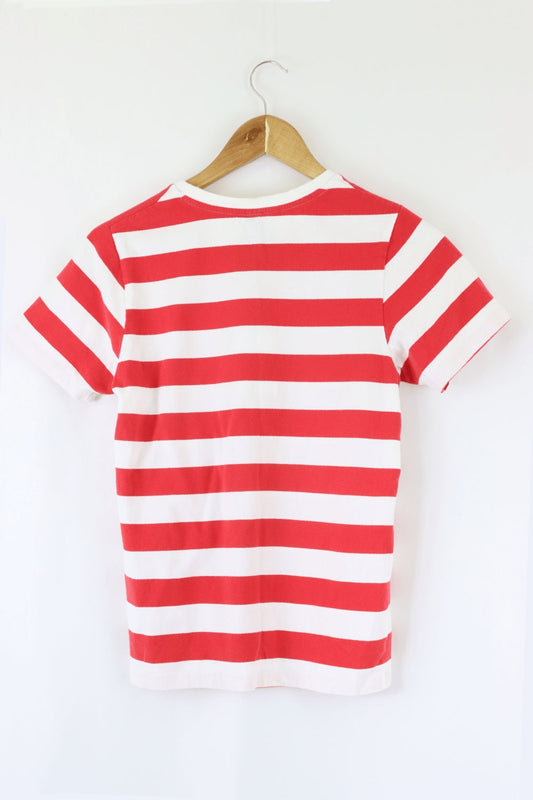 Huffer White And Red Striped Top 6