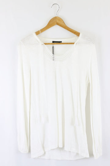 Jeanswest White Long Sleeve Top Xs