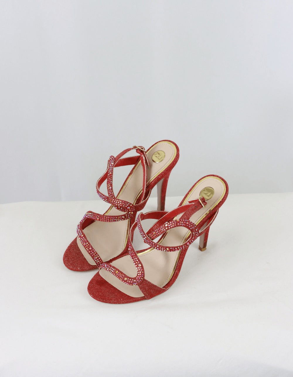 Zu Red Sparkle Heels 8