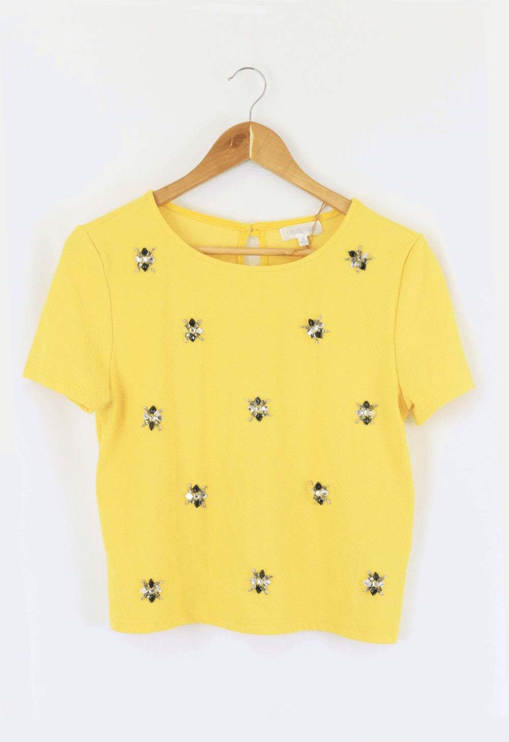 Lovely Girl Yellow Top With Beads M