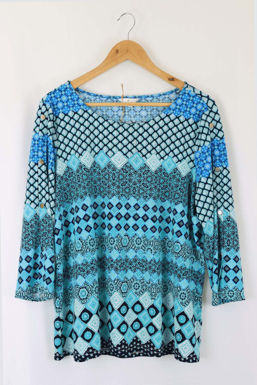 W Lane Blue Long Sleeve Top L