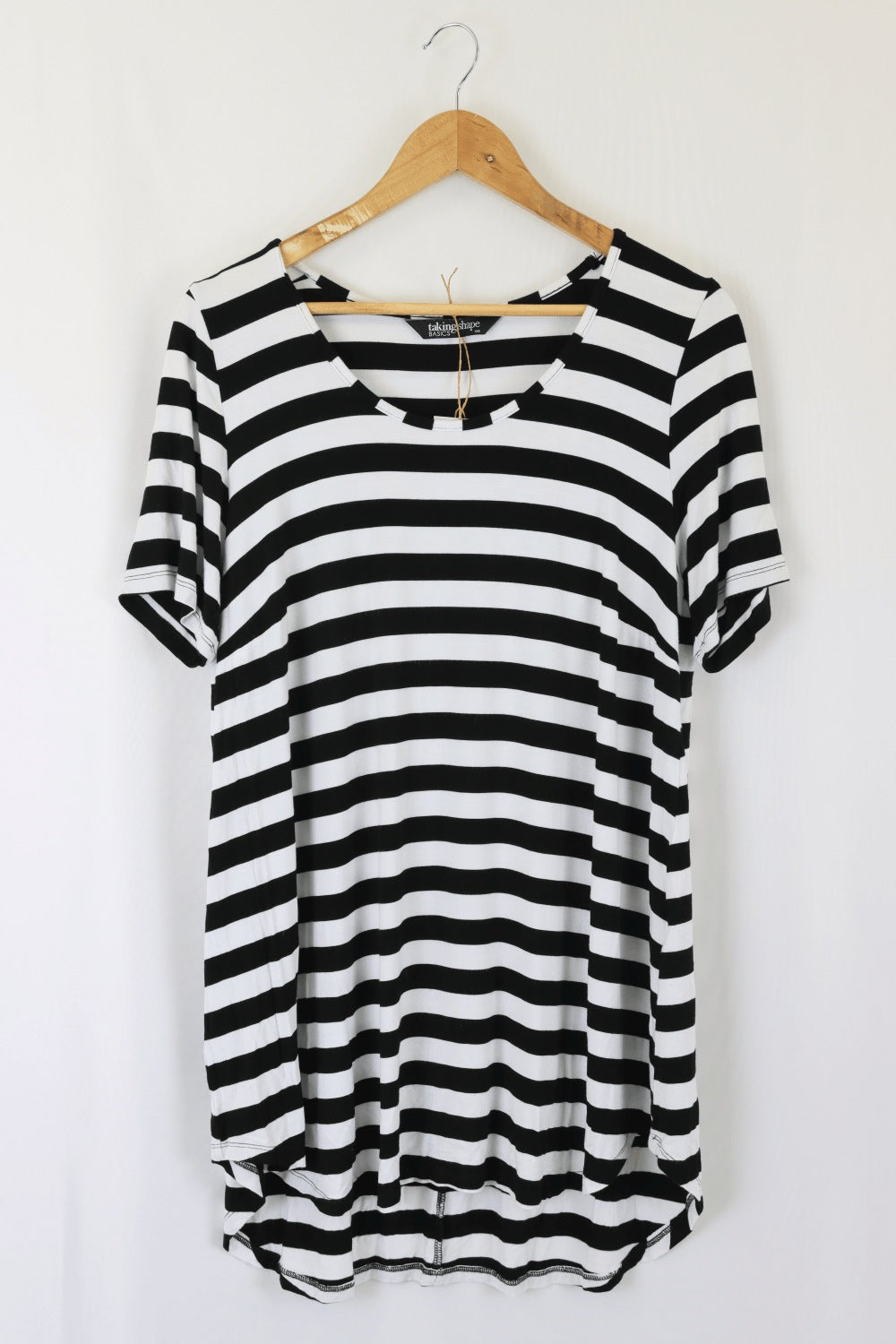 Taking Shape Black And White Striped Top XXS