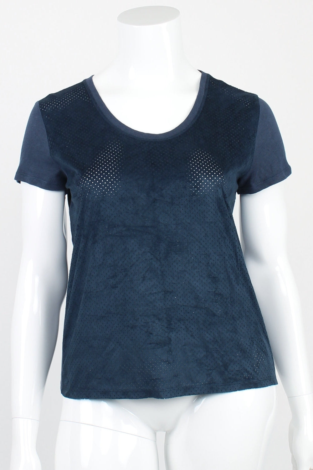 ZARA Navy Short Sleeve Top L