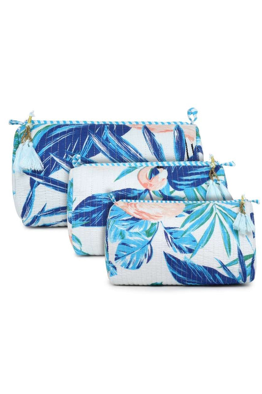 Makeup and Toiletry Bag - Flamingo Blue