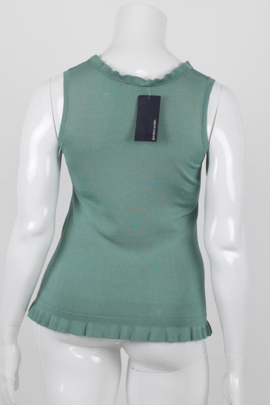 Gordon Smith Green Frill Hem Knit Top M