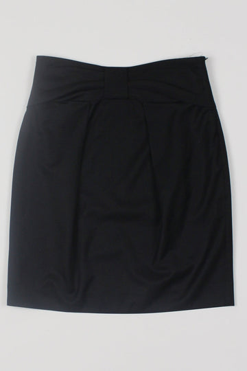 Witchery Black Bow Front Wool Blend Skirt 10