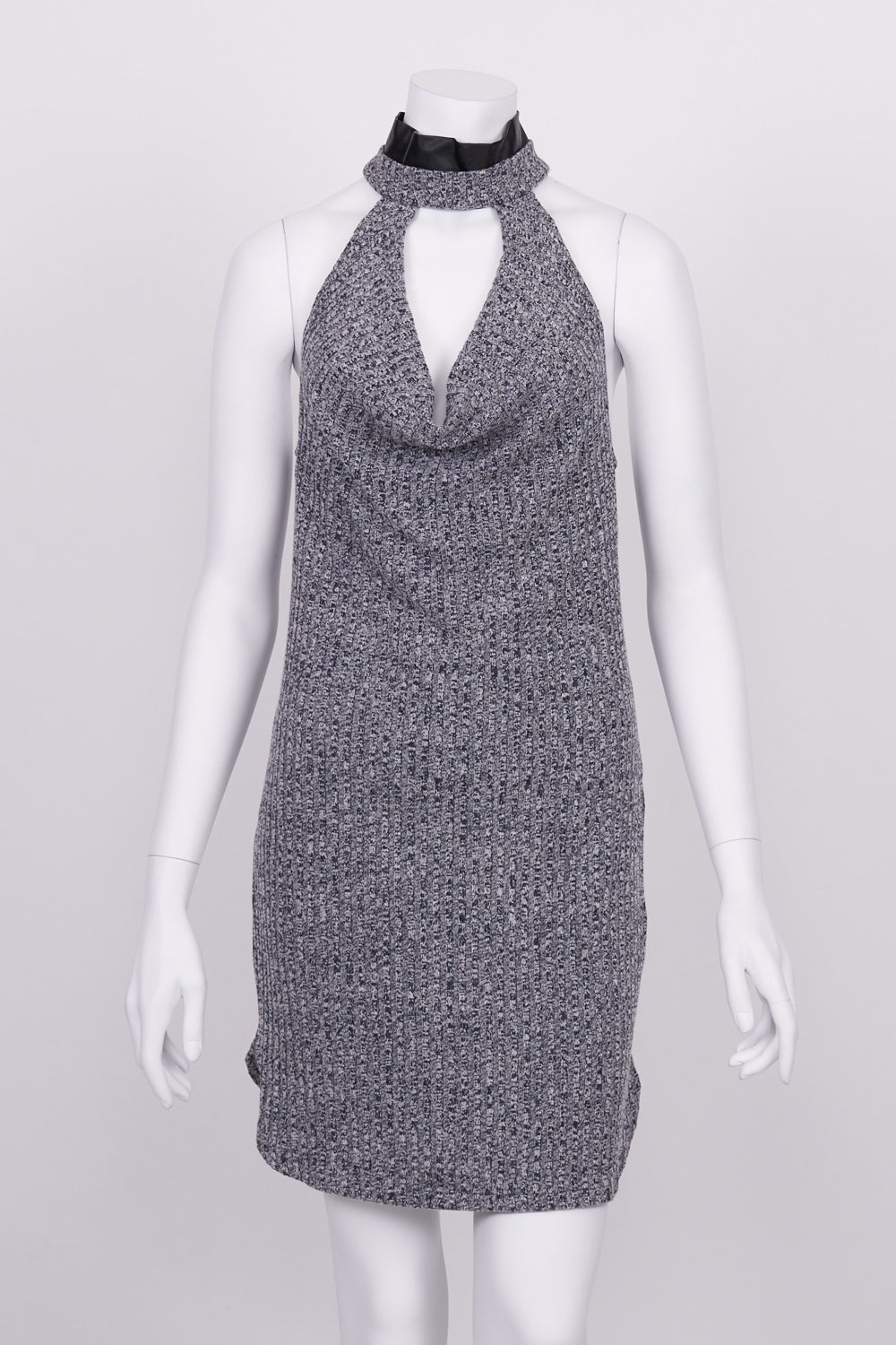 Indikah Grey Ribbed Sleeveless Dress 10