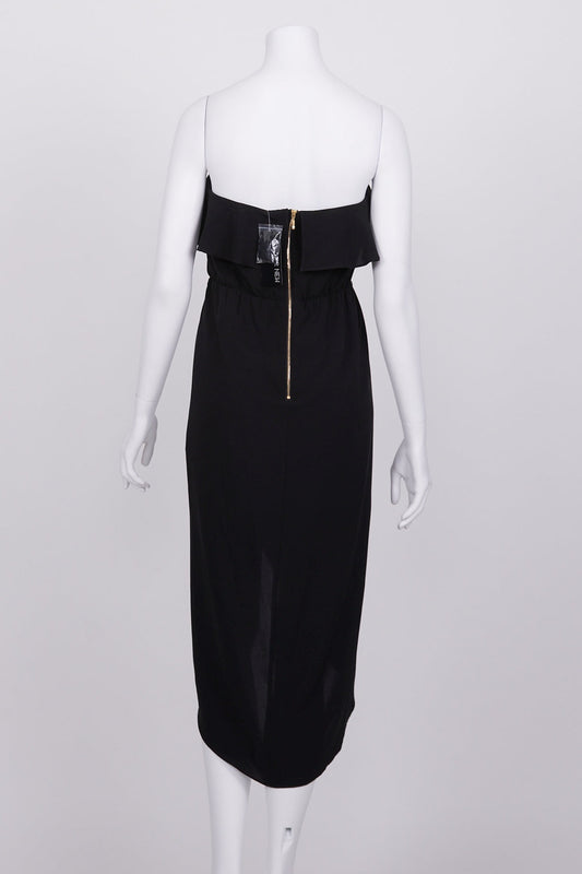 Forever New Black Bandeau Midi Dress 8 (missing belt)