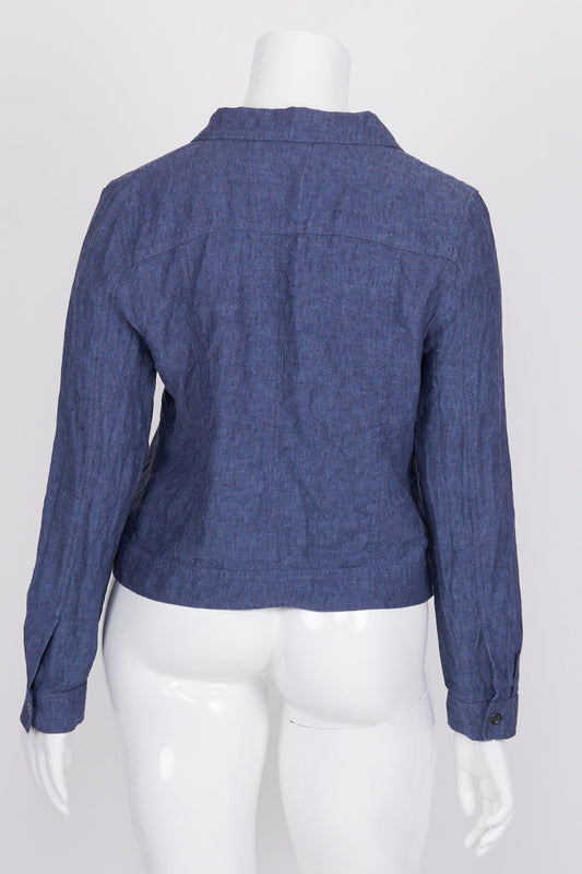 Jacqui E Blue Nadia Linen Jacket 18