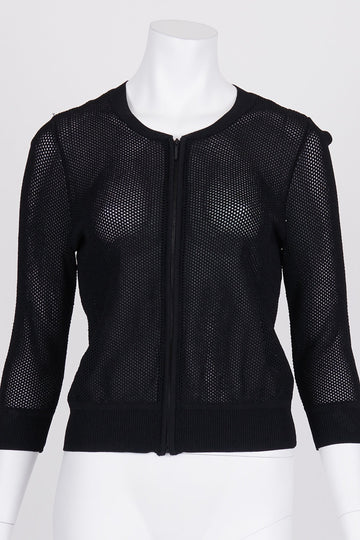 Sussan Black Zip Front Cardigan XS