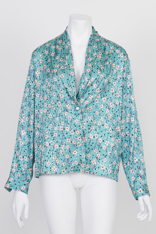 ZARA Blue Patterned Thin Blazer S