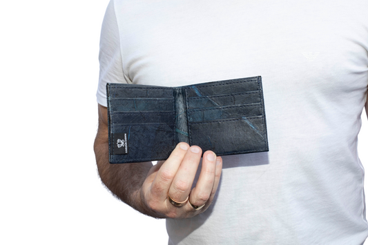 Vegan Leather Wallet - Blue