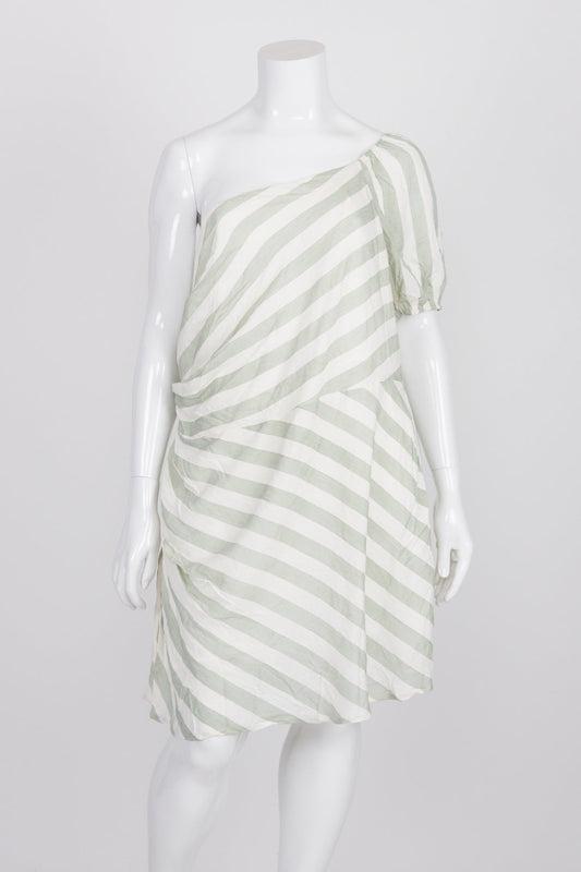 Atmos & Here Striped One Shoulder Dress 26