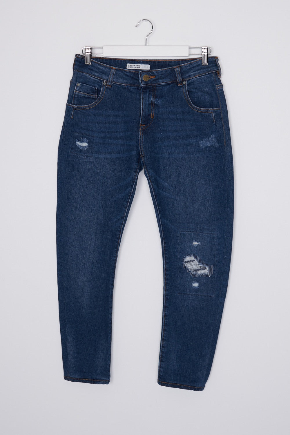 ZARA Blue Distressed Skinny Leg Jeans AU 8 / 26