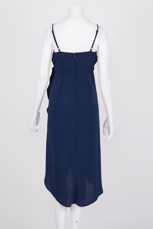 Showpo Navy Faux Wrap Dress 10