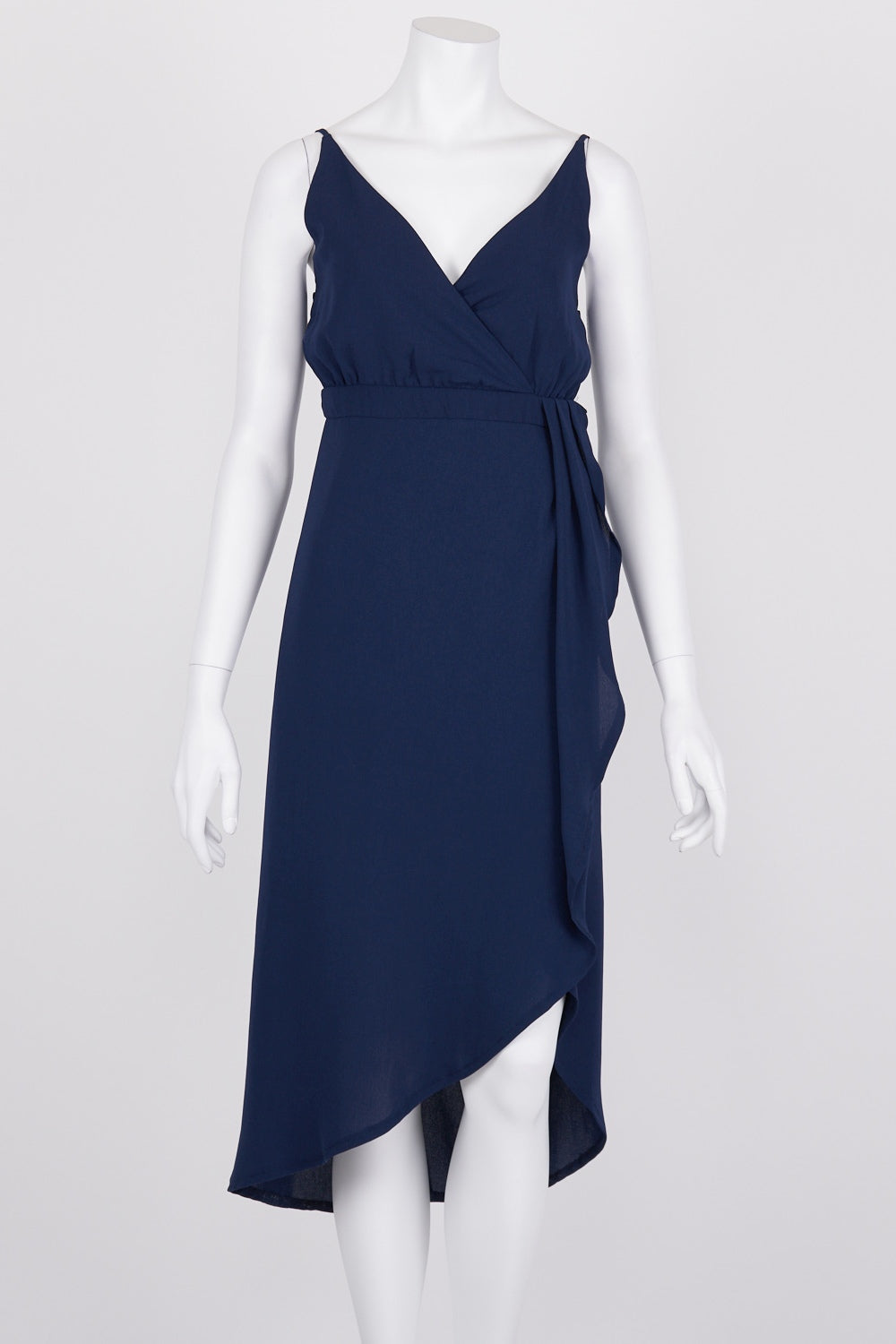 Showpo Navy Faux Wrap Dress 10