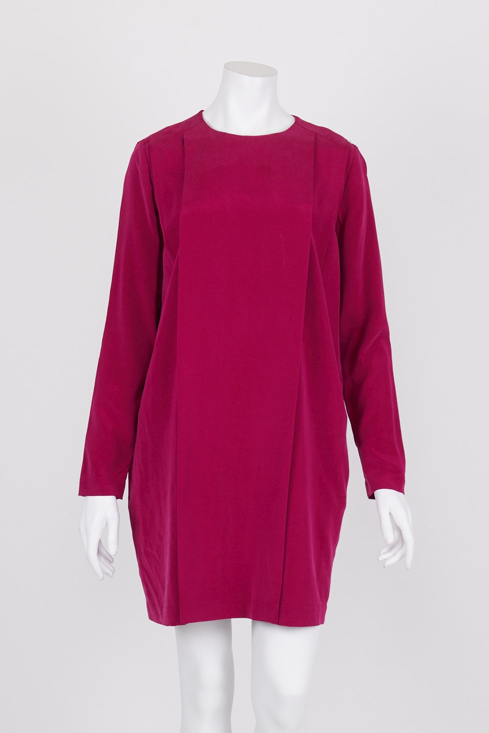 Sportmax Purple Long Sleeve Silk Blend Dress 8