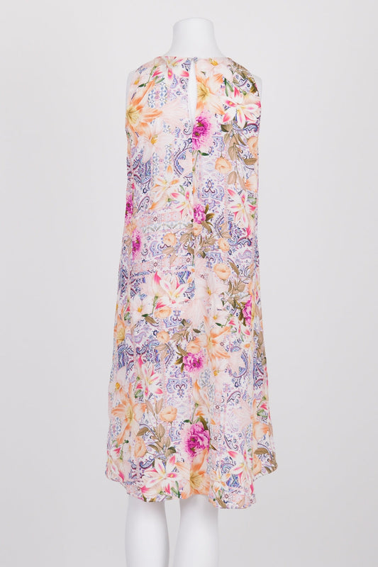 Kachel Floral 100% Silk Midi Dress 10