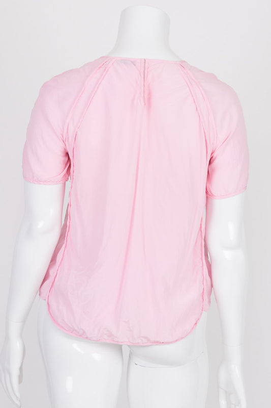 Country Road Pink Silk Top Round Hem XL