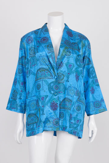 Jolie Femme Blue Patterned Blazer XL