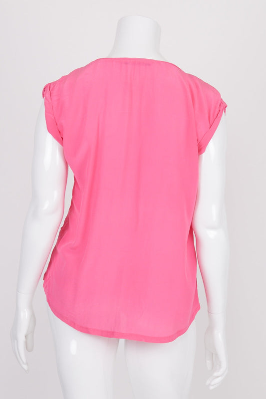 Sportsgirl Pink 100% Silk Top 14