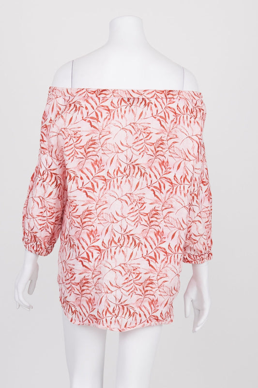 Sussan Pink Patterned 100% Linen Top 8 - 10