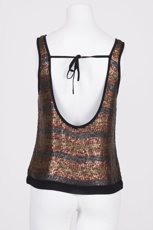 Sportsgirl Heavy Metal Sequin Top 8