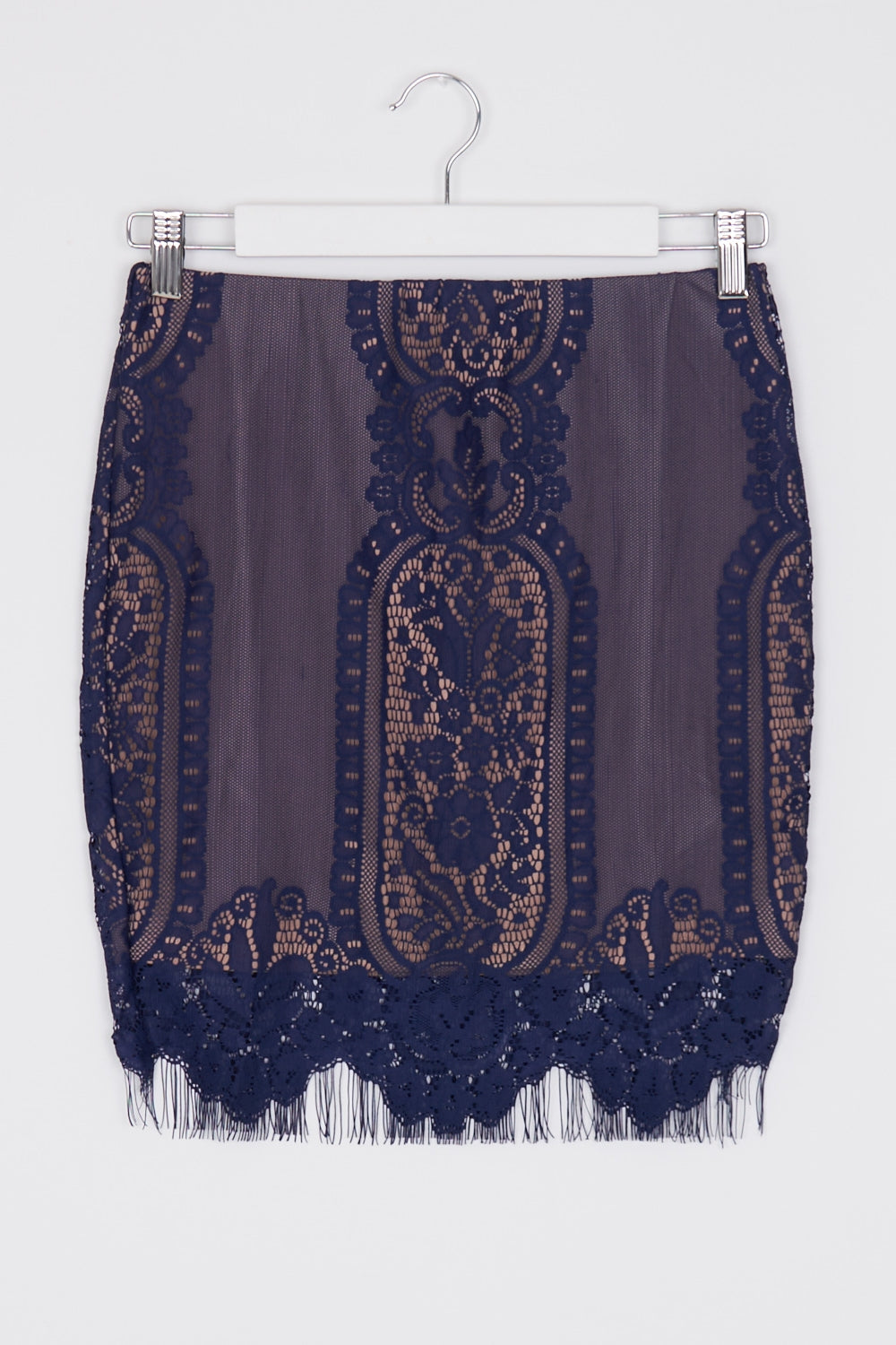 Shareen Navy Lace Mini Skirt 10